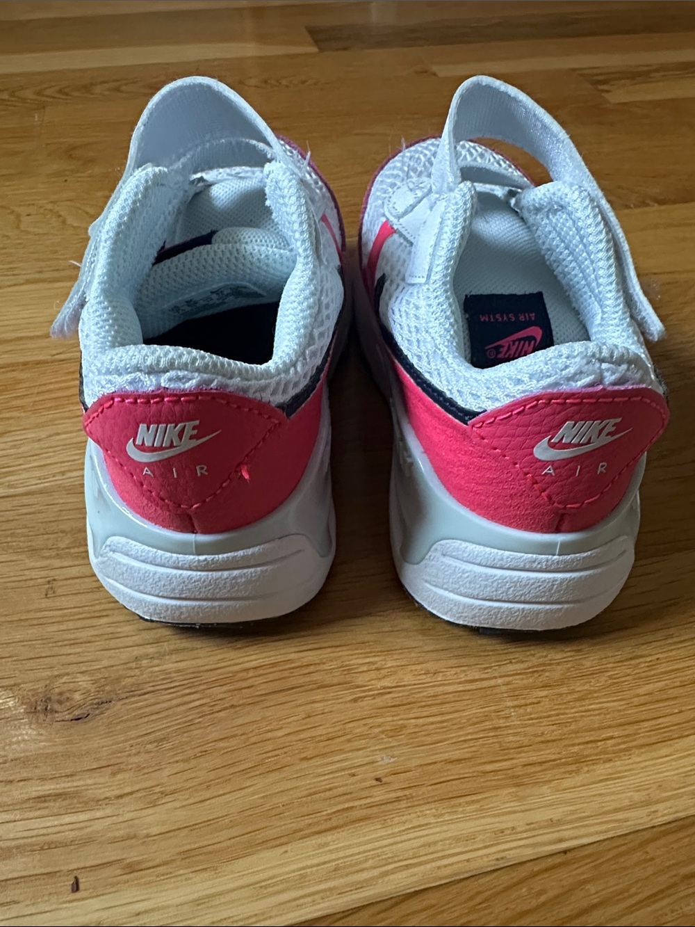 Nike White and Pink Air Max with Easy Velcro Straps (8C) - Picture 3 of 3